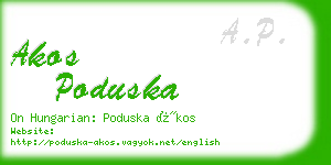 akos poduska business card